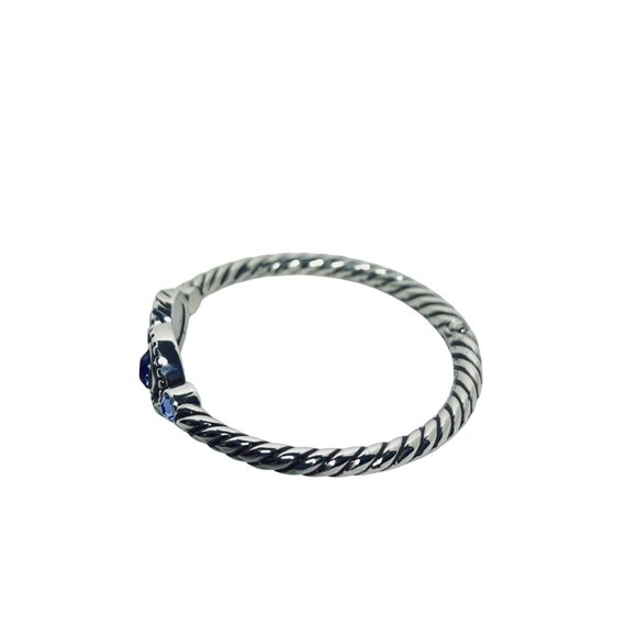Brighton Halo Silver Tone Blue And Purple Hinged Bangle Bracelet (5935-1-2-3) - Picture 4 of 8